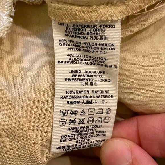 Free People Womens A Line Mini Dress Beige Lace V Neck Sleeveless Lined T-Back 4 - Picture 7 of 8